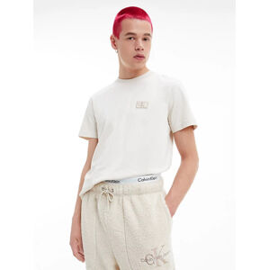 Calvin Klein pánská krémové tričko - XL (ACF)